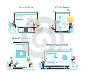 Innovation online service or platform set. Idea of creative business solution