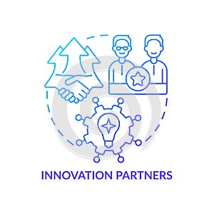 Innovation partners blue gradient concept icon