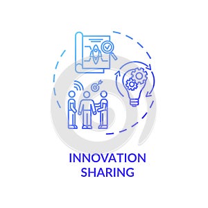 Innovation sharing blue gradient concept icon