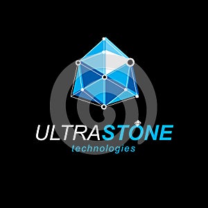 Innovation technologies logo. Abstract vector, isometric dimensional shape.