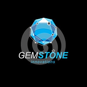 Innovation technologies symbol. Abstract vector, isometric dimensional shape.