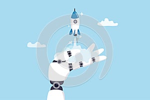 Innovation technology, AI artificial intelligence robot, machine learning project for automation system, innovative algorithm