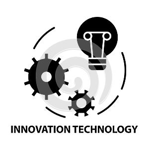 innovation technology icon, black vector sign with editable strokes, concept illustration