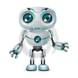 Innovation technology science fiction future cute little 3d robot design vector illustration