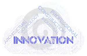 Innovation typography word cloud create with the text only