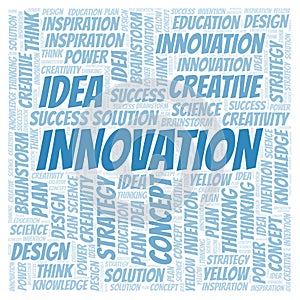 Innovation typography word cloud create with the text only.