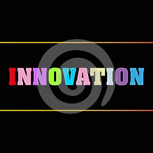 innovation word block on black