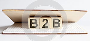 Innovation word wood block B2B on the table for business concept