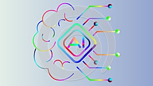 Innovative AI brain interface connecting human intelligence with digital technology for future solutions, a modern technology