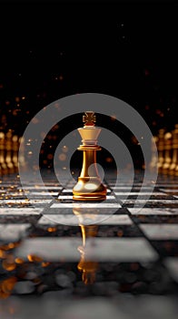 Innovative approach Golden pawn breaks free, illustrating unique leadership concept