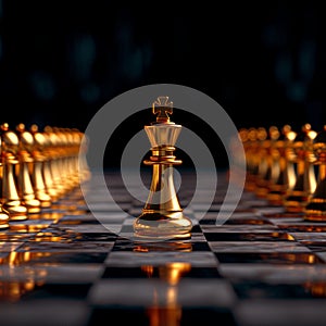 Innovative approach Golden pawn breaks free, illustrating unique leadership concept
