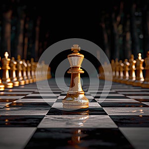 Innovative approach Golden pawn breaks free, illustrating unique leadership concept