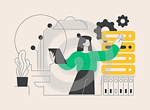 Innovative big data solutions abstract concept vector illustration.