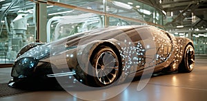 Innovative bioengineered vehicle showcasing advanced artificial biotissue design Generative AI