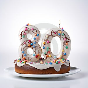 Innovative Birthday Donut With Eighty Candles - Youthful Energy And Style