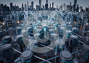 Innovative Blockchain Technology Backdrop Featuring Digital Ledgers and Data Security Elements