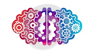 Innovative Brain with Gears Vector for Intelligence and Problem Solving, vector design Generative AI