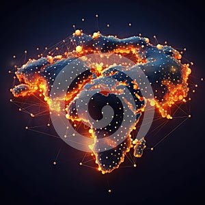 Innovative communication tech, Concept of a globally connected world, Cloud computing network, connecting through