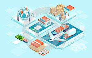 Innovative contemporary smart industry: online order, automated delivery logistics network