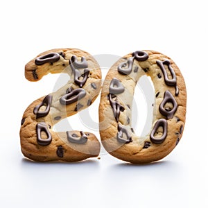 Innovative Cookie Art: Two Cookies Forming Number 20 In John Wilhelm Style