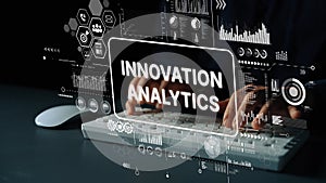 Innovative Data Analytics Visualization with Hands on Keyboard in a Modern Workspace. Asymptotic smart data analytic