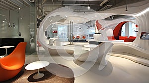 Innovative design in modern office workspaces.