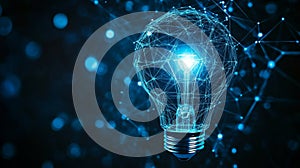 Innovative digital connections in futuristic light bulb concept