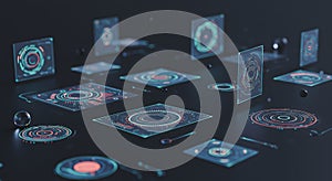 Futuristic Digital Interface Elements Background