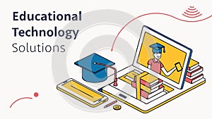 Innovative Educational Technology Solutions for Modern Learning, vector design Generative AI