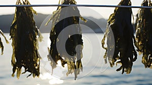 An innovative floating seaweed farm, employing cutting-edge sustainable practices to boost yield