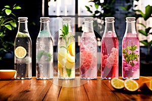 Innovative glass bottled drinks enriched with dietary fiber. Natural Living Sodas, Calming Botanical Waters. Prebiotic