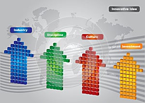 Innovative idea with arrows