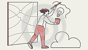 Innovative Idea Generation, Creative Problem Solving Process, vector design Generative AI