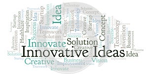 Innovative Ideas word cloud, made with text only.
