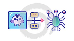 Digital Brain: AI Integration for Cognitive Computing, vector design Generative AI