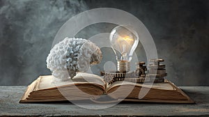 Innovative Knowledge Light Bulb Concept for Creative Ideas