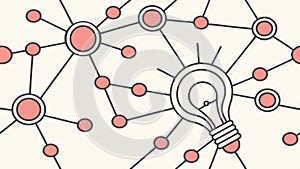 Innovative Lightbulb Network, Idea Generation, Creative Solutions, vector design Generative AI