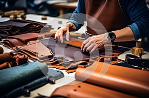 Innovative Making leather goods master. Generate Ai