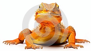 Innovative Neo-plasticist Bearded Dragon Orange Photo On White Background