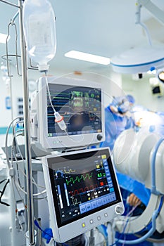 Innovative operating interface. Healthcare surgery monitoring system.