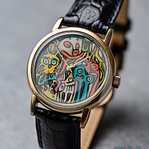 Innovative Outsider Art Watch Design - generative ai