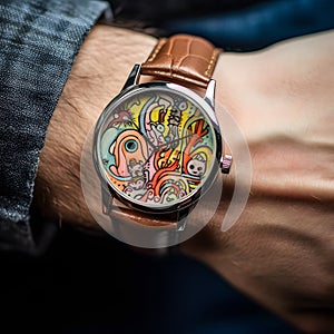 Innovative Outsider Art Watch Design - generative ai