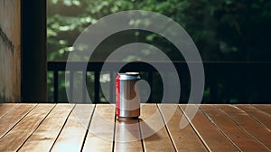 Innovative Photography Capturing An Empty Can On A Wooden Table
