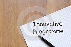 Innovative programme write on notebook