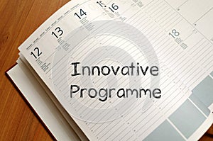 Innovative programme write on notebook