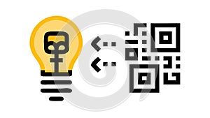 Innovative QR Code Idea Lightbulb Connection, vector design Generative AI