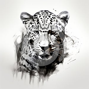 Innovative Realism Bold Saturation And Minimalist Strokes In Leopard Artwork