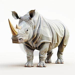 Innovative Rhino 3d Model On White Background photo