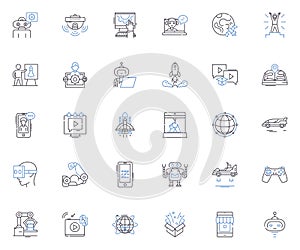 Innovative science line icons collection. Foresight, Invention, Piering, Unique, Originality, Forward-thinking