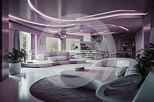 Innovative Shiny Mauve and Green Interior: Award-Winning Bionic Desig